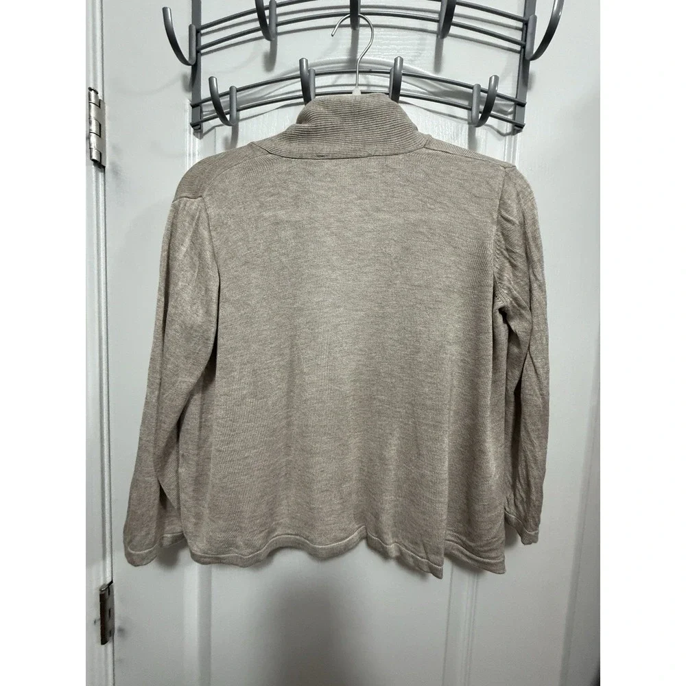 CYRUS Beige Open Front Knit Cardigan Sweater M‎